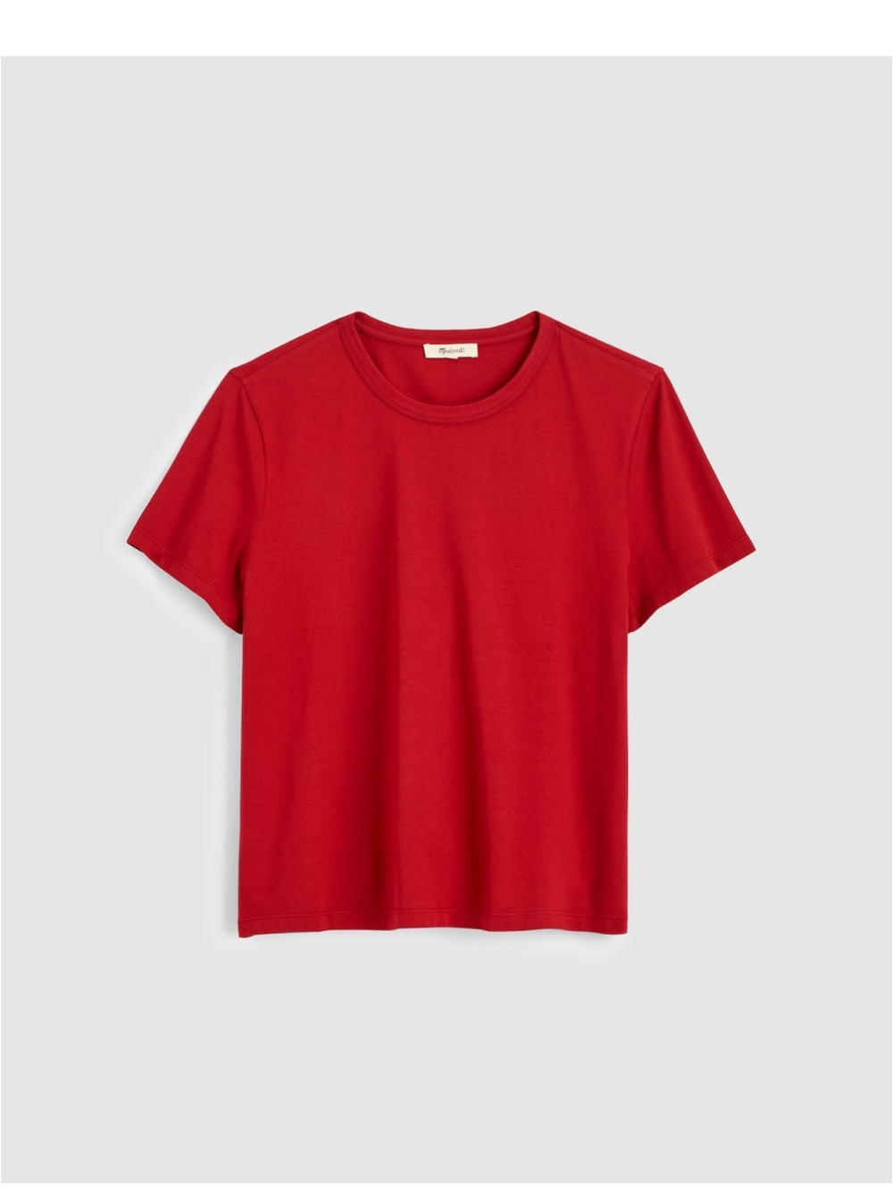 Madewell Red Cotton Perfect Crewneck Short Sleeve Tee NS581 Brand New XSmall